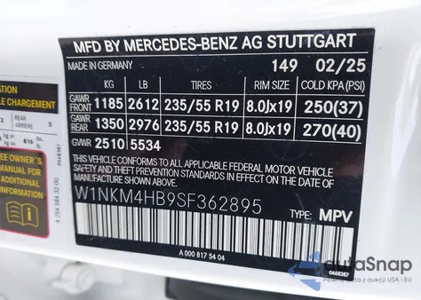 2025 Mercedes-Benz Glc 300 4Matic Suv из США, поврежденный, VIN W1NKM4HB9SF362895